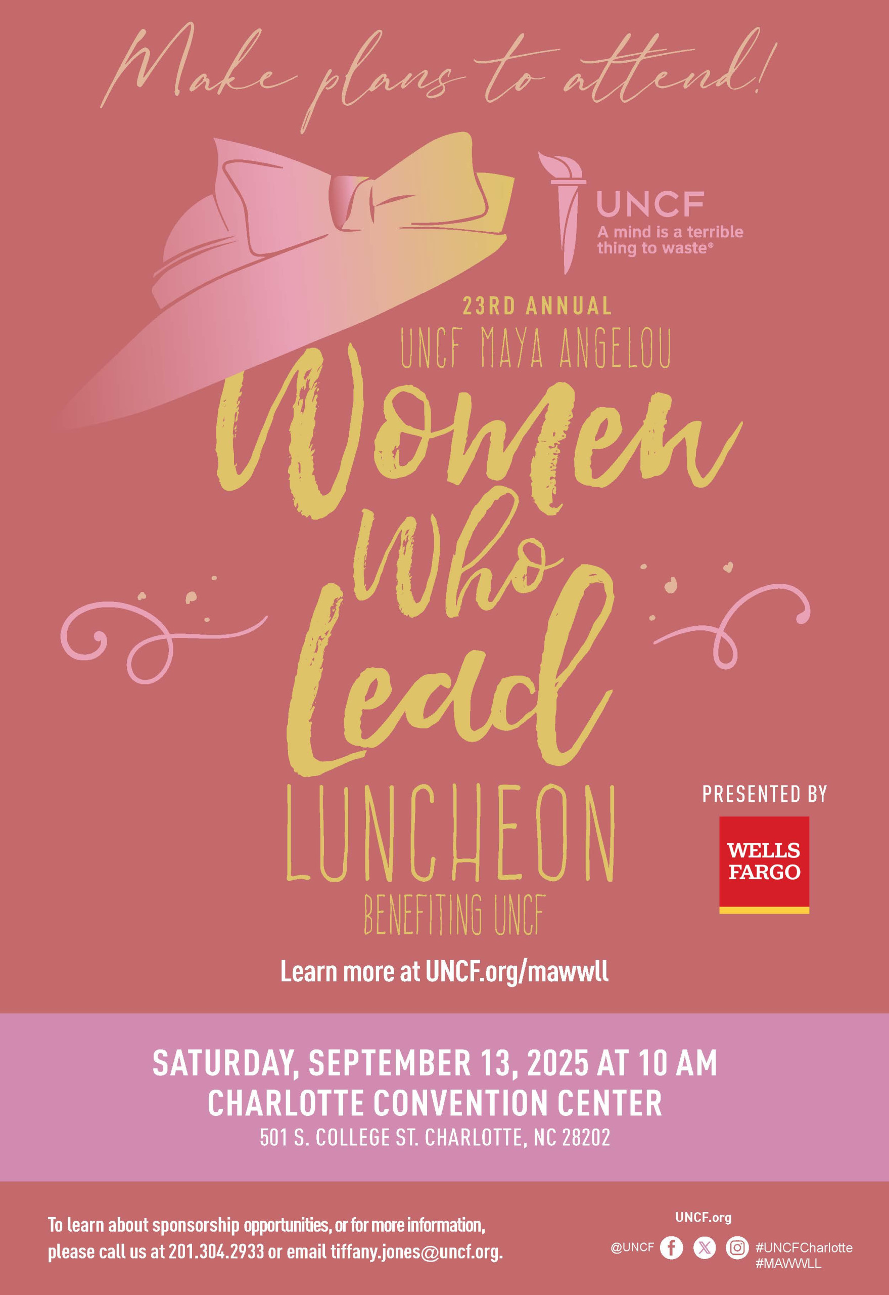 2025 UNCF Charlotte MAWWLLL Save the Date