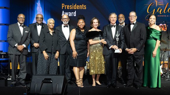 Presidents Award honorees lined up on stage