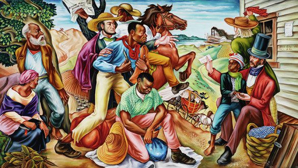 Painting of The Underground Railroad by Hale A. Woodruff
