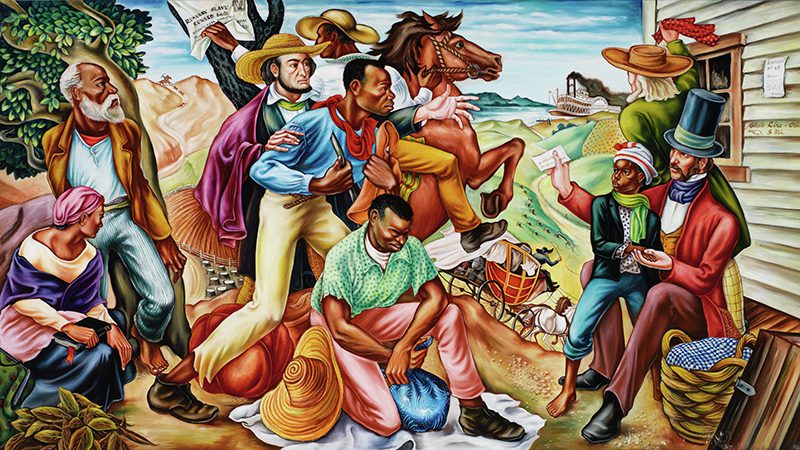 Painting of The Underground Railroad by Hale A. Woodruff