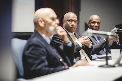 Dr. Michael Lomax, Dr. Harry L. Williams, and Jim Runcie