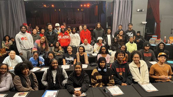 Large group of students