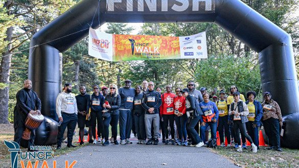 Group of walk attendees at finish line