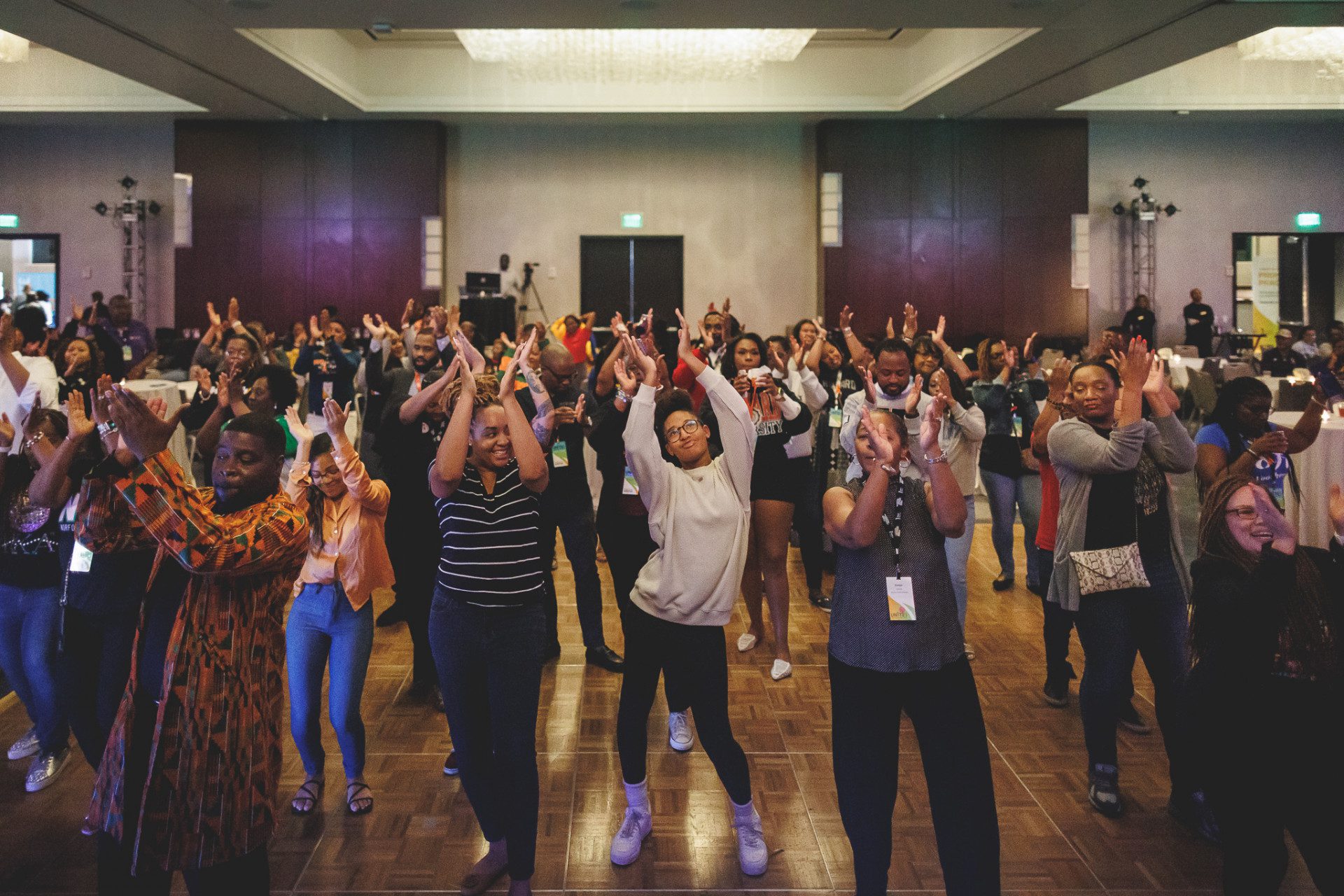 UNITE 2022 conference attendees dancing