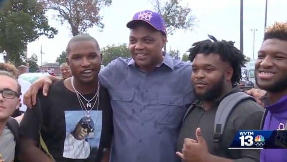 charles barkley at miles with students