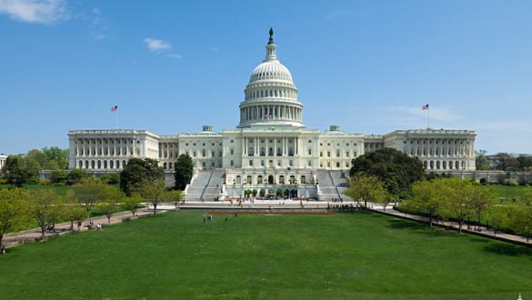 Exterior view of U.S. capitol building