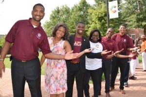 Group portrait outdoors at Claflin University