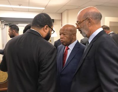 L Murray, J Lewis and M Lomax on Capitol Hill