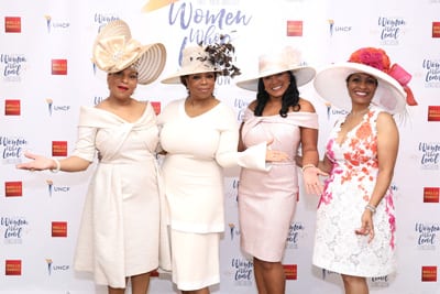 Left to Right: Tina Bonner-Henry, co-chair, Oprah Winfrey, Tiffany Jones and Sonja P. Nichols, co-chair